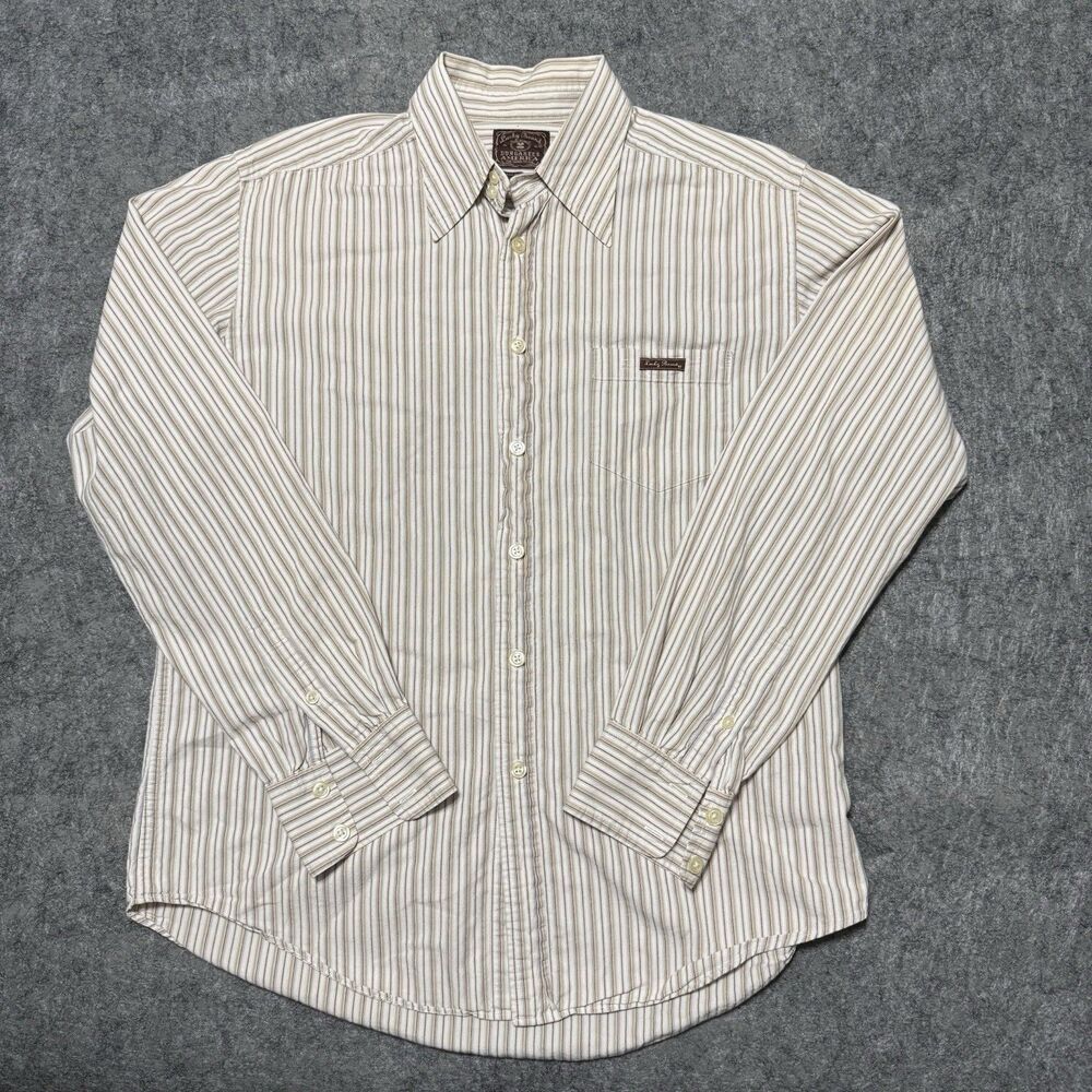 Vintage 90s Lucky Brand Dunarees Shirt Large Striped Gene Montesano Cowboy L